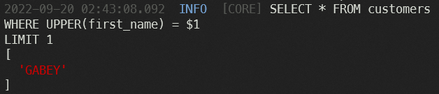 screenshot of parameterd queries